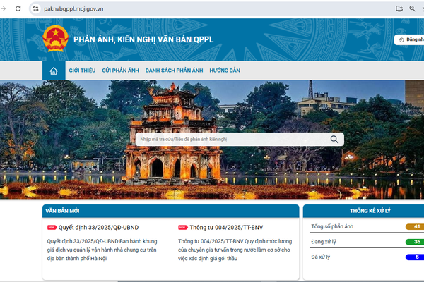Vận hành thử nghiệm hệ thống tiếp nhận phản ánh về văn bản quy phạm pháp luật Vận hành thử nghiệm hệ thống tiếp nhận phản ánh về văn bản quy phạm pháp luật