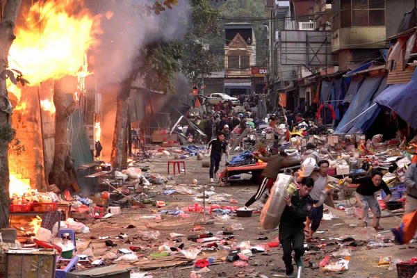 Hà Giang: Cháy lớn ở chợ Trung tâm huyện Yên Minh