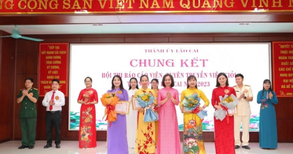 Trao giải Hội thi báo cáo viên, tuyên truyền viên giỏi thành phố Lào Cai năm 2023