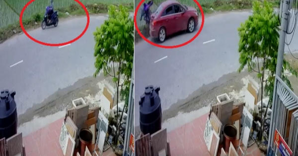 [Clip]: Ô tô lấn làn đâm xe máy nát vụn