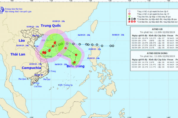 Thời tiết dị thường với hai Áp thấp nhiệt đới trên biển Đông