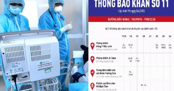 Bộ Y tế ra Thông báo khẩn tìm người tiếp xúc với bệnh nhân nhiễm Covid-19 số 183