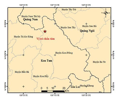 Kon Tum xảy ra hàng loạt trận động đất, gây rung lắc diện rộng