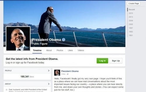 Tổng thống Obama lập Facebook cá nhân