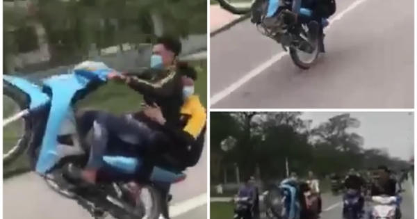 Nhóm “quái xế” nẹt bô, bốc đầu, phóng như bay trên cầu Cửa Hội Nhóm “quái xế” nẹt bô, bốc đầu, phóng như bay trên cầu Cửa Hội