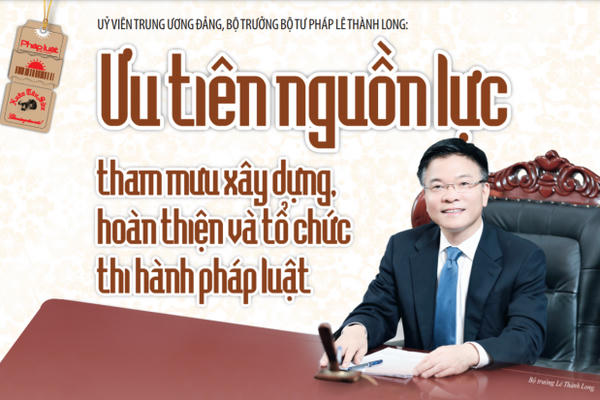 Ủy viên Trung ương Đảng, Bộ trưởng Bộ Tư pháp Lê Thành Long: Ưu tiên nguồn lực tham mưu xây dựng, hoàn thiện và tổ chức thi hành pháp luật