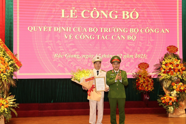 Ông Nguyễn Quang Vinh được bổ nhiệm làm Giám đốc Công an tỉnh Bắc Giang
