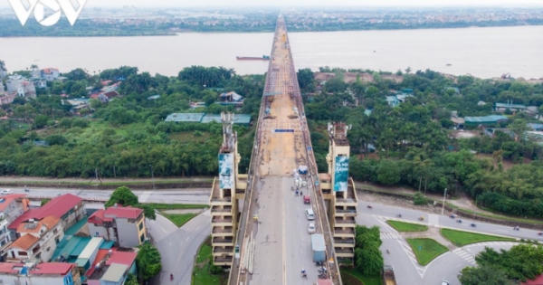 Toàn cảnh đại công trường sửa chữa cầu Thăng Long, Hà Nội