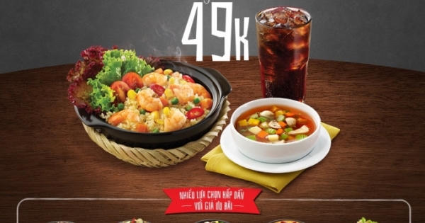 Ăn tại Pizza Hut  chỉ từ 49 nghìn đồng