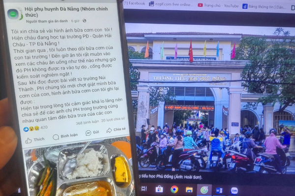 Phụ huynh phản ánh suất ăn bán trú "không thịt" ở Đà Nẵng, hiệu trưởng và lãnh đạo quận nói gì?