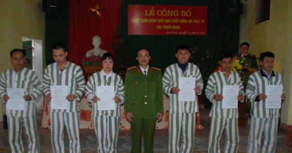 Công an tỉnh Bắc Giang giảm thời hạn tù cho phạm nhân dịp Tết Nguyên Đán 2017