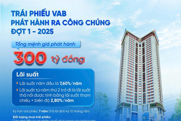 Ngân hàng TMCP Việt Á (VAB) thông báo chào bán trái phiếu ra công chúng