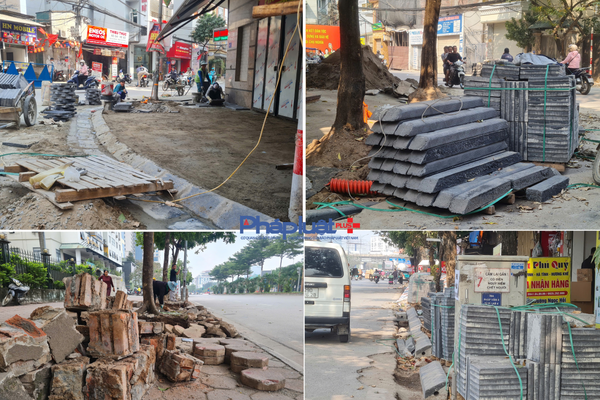 Vật liệu ngổn ngang phục vụ "điệp khúc" đào bới vỉa hè khiến người dân Thủ đô vô cùng ngán ngẩm