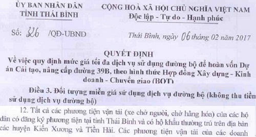 Thông tin chính thức mới nhất về việc thu phí tại BOT Kiến Xương - Thái Bình