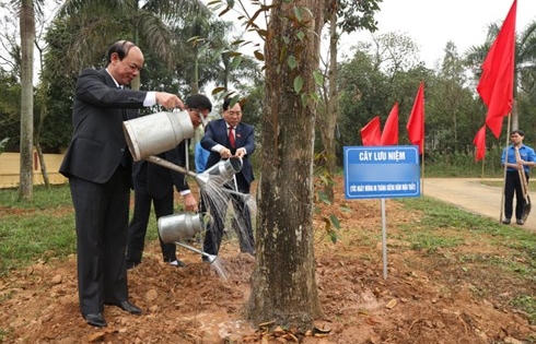 Phản cảm hình ảnh trồng cây cổ thụ đầu xuân Phản cảm hình ảnh trồng cây cổ thụ đầu xuân