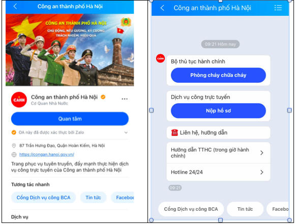 Hà Nội: Hướng dẫn thủ tục hành chính về PCCC&CNCH qua tài khoản zalo Hà Nội: Hướng dẫn thủ tục hành chính về PCCC&CNCH qua tài khoản zalo