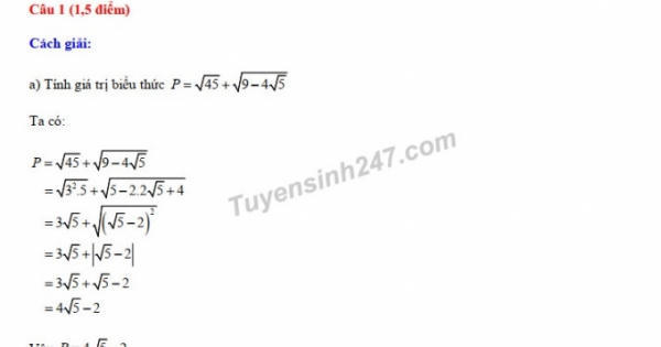 Đáp án đề thi môn Toán vào lớp 10  tỉnh Phú Thọ năm 2020