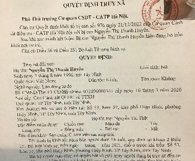Công an Hà Nội truy nã người phụ nữ bán 2 trẻ em vào quán karaoke lấy 166 triệu đồng