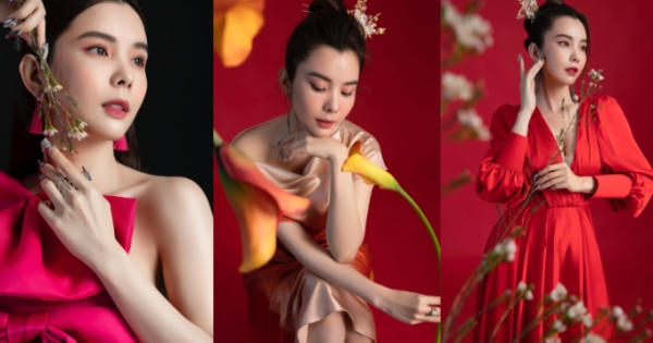Huỳnh Vy diện váy sắc màu rực rỡ