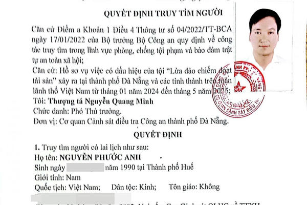 Truy tìm đối tượng lừa đảo, chiếm đoạt hàng trăm triệu đồng tiền đặt cọc Truy tìm đối tượng lừa đảo, chiếm đoạt hàng trăm triệu đồng tiền đặt cọc