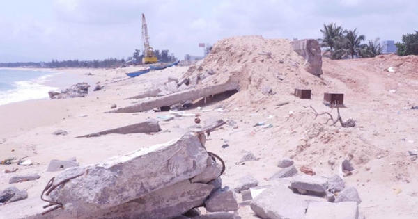 Bờ kè 80 tỉ đồng vừa đưa vào sử dụng đã hỏng