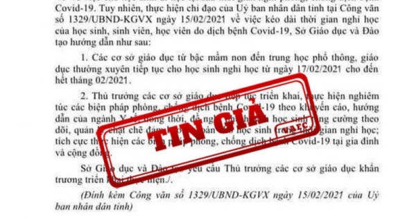 Xử lý nhiều tin giả cho học sinh nghỉ học để phòng, chống dịch bệnh
