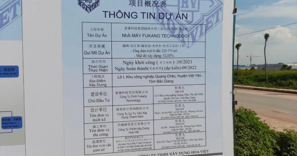Dự án nhà máy Fukang Technology (Bắc Giang): Có “đi tắt” trong đầu tư xây dựng?