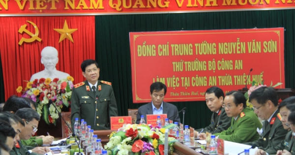 Thứ trưởng bộ Công an chỉ đạo công tác đảm bảo ANTT trong dịp tết ở Huế