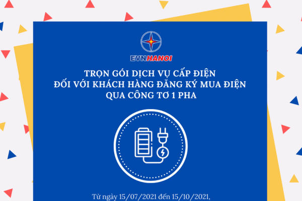 EVNHANOI triển khai thực hiện giá trọn gói dịch vụ cấp điện đối với khách hàng đăng ký mua điện qua công tơ 1 pha EVNHANOI triển khai thực hiện giá trọn gói dịch vụ cấp điện đối với khách hàng đăng ký mua điện qua công tơ 1 pha