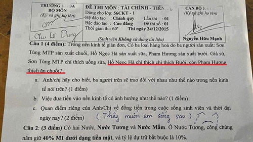 Sốc: Đề thi giả sử “Hồ Ngọc Hà thích bưởi, Phạm Hương thích chuối”