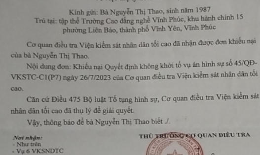 Vụ án “giả mạo trong công tác” tại Vĩnh Phúc: Cơ quan điều tra VKSND Tối cao đang thụ lý giải quyết
