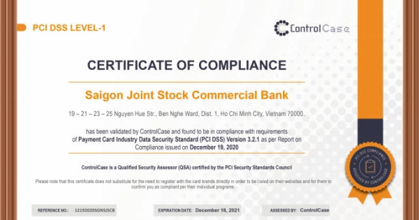 Ngân hàng SCB đạt nhiều chứng chỉ bảo mật quốc tế quan trọng trong năm 2020 Ngân hàng SCB đạt nhiều chứng chỉ bảo mật quốc tế quan trọng trong năm 2020