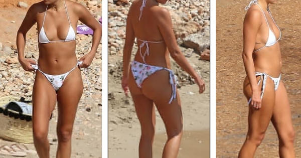 Mỹ nhân truyền hình Anh quá nóng bỏng với bikini bé xíu, tình tứ bạn trai trên biển