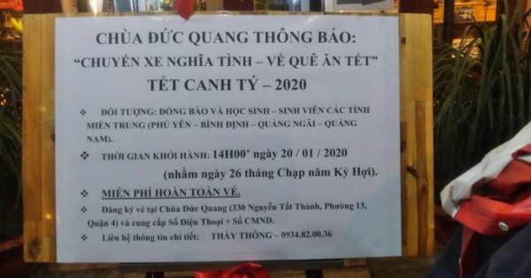 Nhà chùa tặng vé xe "Tết" phí về quê đón Xuân