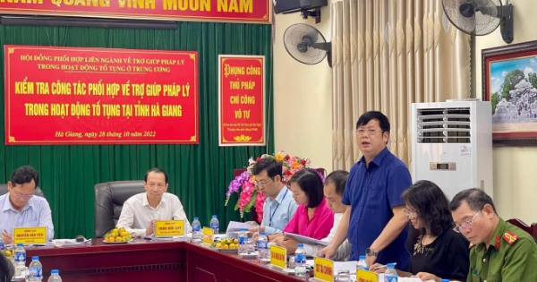 Kiểm tra công tác phối hợp trợ giúp pháp lý trong hoạt động tố tụng tại tỉnh Hà Giang Kiểm tra công tác phối hợp trợ giúp pháp lý trong hoạt động tố tụng tại tỉnh Hà Giang