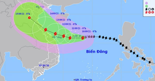 Bão số 5 giật cấp 12, di chuyển theo hướng Tây