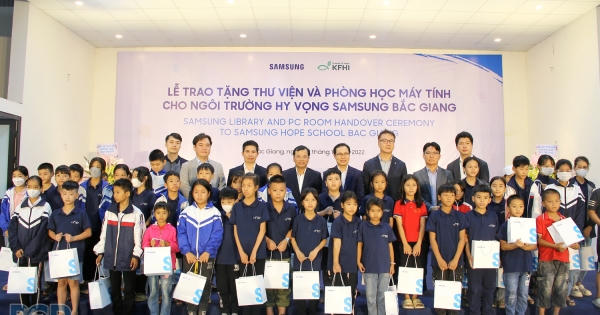 Samsung Việt Nam trao tặng thư viện và phòng học máy tính cho học sinh trường Hy vọng Samsung
