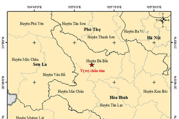 Hòa Bình: Động đất có độ lớn 3.9 độ richter gây rung chấn khu vực xung quanh