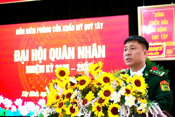 Đồn Biên phòng Cửa khẩu Mỹ Quý Tây tổ chức Đại hội quân nhân nhiệm kỳ 2025 - 2027