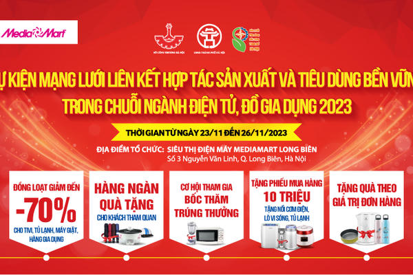 Hàng ngàn quà tặng miễn phí tại sự kiện liên kết sản xuất tiêu dùng ngành điện tử, gia dụng