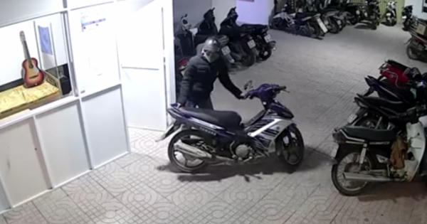 Clip - Tên trộm ngang nhiên trộm xe máy trong tầng hầm chung cư