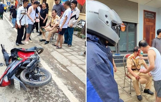 Tạm giữ thiếu niên 16 tuổi đi xe máy tông thiếu tá CSGT bị thương