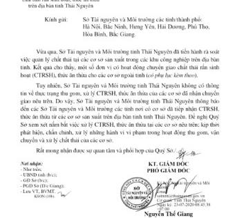 Bộ trưởng Bộ TN&MT Trần Hồng Hà chỉ đạo vụ 50 triệu kg chất thải tại Thái Nguyên