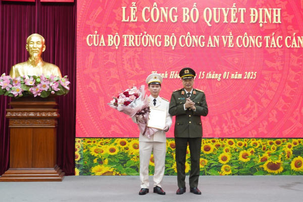 Thượng tá Trịnh Văn Giang được bổ nhiệm làm Phó Giám đốc Công an tỉnh Thanh Hóa