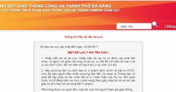 Công an Đà Nẵng lập trang tra cứu thông tin vi phạm giao thông