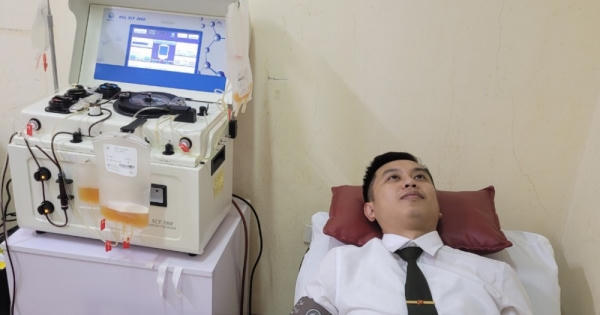 Đại uý Công an kịp thời hiến máu cứu bệnh nhân qua cơn nguy kịch