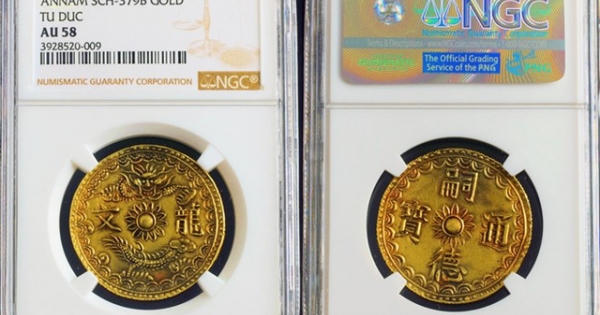 Đồng xu vàng thời vua Tự Đức giá 199 triệu đồng trên eBay