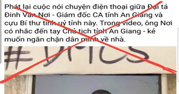 Công an tỉnh An Giang khẳng định file ghi âm về đại tá Đinh Văn Nơi là bịa đặt