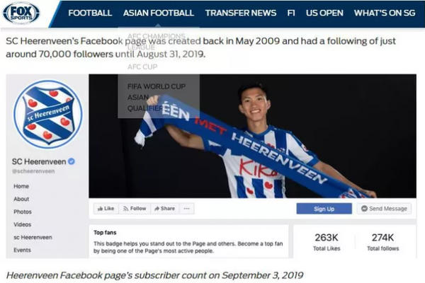 Báo châu Á nói gì về sự kiện Đoàn Văn Hậu ra nhập CLB SC Heerenveen