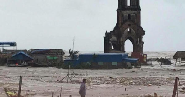 Nam Định: Ảnh hưởng bão số 10, một số huyện bị cô lập do mưa lớn